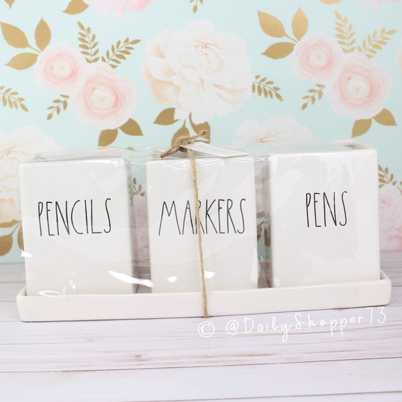 Rae Dunn Other - Rae Dunn "Pencils, Markers, Pens" Desk Organizers